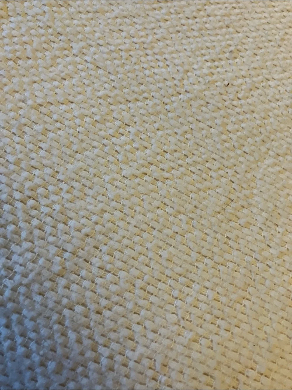 Vintage white acrylic Full / Queen blanket with sateen trim *hole+